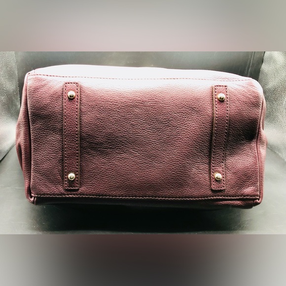 Dooney & Bourke Belvedere Logo Lock Tote Burgundy Pebbled Leather Maroon Red - Picture 6 of 16